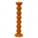 Extra Tall Orange Bobbin Candlestick - 33Cm