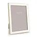 Gold Trim, White Enamel Picture Frame 5 x 7 in