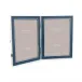 Silver Trim, Denim Enamel Double Picture Frame 5 x 7 in