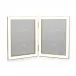 Gold Trim, White Enamel Double Picture Frame 5 x 7 in