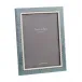 Marquetry Blue Wood Veneer & Mother of Pearl Picture Frame