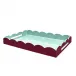 Lacquered Scallop Cherry & Eau de Nil Ottoman Two-Tone Tray Large