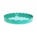 16 x 16 in Medium Square Scalloped Tray Turquoise