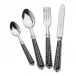 Elena Black Silverplated Serving Fork