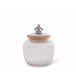 Fleur De Lis Glass Canister Medium
