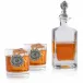 Western Decanter Set with glasses Set of 2