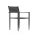 Naples Outdoor Dining Chair Charcoal All-Weather Rope Set Of 4 Aluminum & Lava Gray