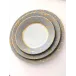 Tweed Grey & Gold Round Deep Platter