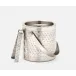 Conway Shiny Nickel, Ice Bucket w/ Tongs, Round, Hammered Metal