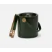 Nelson Emerald Gloss Ice Bucket W/ Tongs Vellum Leather