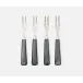 Colson Black/Polished Silver, Appetizer Fork, Acrylic/Stainless Steel, Pack of 4