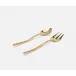 Danele Polished Gold 2-Pc Serving Set (Serving Spoon, Serving Fork)