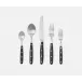 Jones Black POM Handle/Silver Stainless Steel Flatware, 5-Piece Set