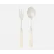 Colson Polished Silver/Ivory 2-Piece Serving Set Serving Spoon Serving Fork Stainless Steel/Acr