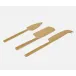 Raymond Matte Gold, Cheese Knives, Hammered Handles Boxed, Set of 3