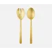 Zora Polished Gold Serving Set, 2-Piece Set: Serving Spoon, Serving Fork