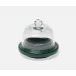 Marcus Dark Green Salt Glaze Round Butter Dish Glass Stoneware, Pack of 2