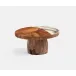 Austin Brown Swirled, Cake Stand, Resin/Natural Teak, Small