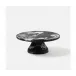 Hugo Black Swirled Cake Stand Resin Small