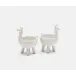 Percy White Glaze Llama Pinch Bowls, Boxed Set of 2