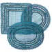 Carmine Deep Blue Placemats and Coasters