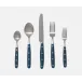 Jones Blue POM Handle/Silver Stainless Steel Flatware, 5-Piece Set