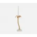Farrah Gold/White, Large Candle Holder, Aluminum/Marble, Pack of 2
