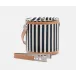 Hamilton Striped Canvas W/ Leather Trim Ice Bucket W/ Tongs Round