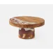 Austin Amber Swirled, Cake Stand, Resin/Natural Teak, Small