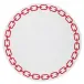 Chains White Red 15" Round Placemats, Set of 4