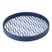 Ripple Navy Round Tray