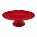 Snowflakes Red Cake Stand 13"