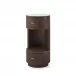 Aaron Warm Chocolate 2-Drawer Side Table with Glass Top