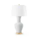 Acacia Gold / Coconut Lamp with Shade 17-inch White Linen