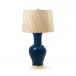Acacia Navy Blue Lamp with Shade 17-inch Papyrus with Gold