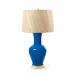 Acacia Peacock Blue Lamp with Shade 17-inch Papyrus with Gold
