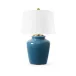 Aksel Gold / Cruise Teal Lamp with Shade 17-inch White Linen