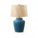 Aksel Cruise Teal Lamp with Shade 17-inch Papyrus with Gold
