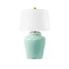 Aksel Gold / Pacific Teal Lamp with Shade 17-inch White Linen