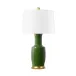 Alia Gold / Dark Green Lamp with Shade 17-inch White Linen