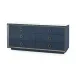 Ansel Blue Steel 6-Drawer with Glass Top Extra Large