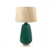 Aurora Emerald Green Lamp with Shade 17-inch Papyrus with Nickel