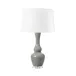 Ansonia Nickel / Graphite Glow Lamp with Shade 17-inch White Linen