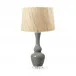 Ansonia Graphite Glow Lamp with Shade 17-inch Papyrus with Nickel