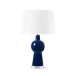 Astrid Nickel / Nocturne Blue Lamp with Shade 17-inch White Linen