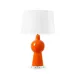 Astrid Nickel / Carnelian Orange Lamp with Shade 17-inch White Linen