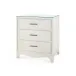 Barrett Sand White 3-Drawer Side Table with Glass Top