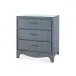 Barrett Denim Mist 3-Drawer Side Table with Glass Top