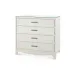 Barrett Sand White 4-Drawer with Glass Top Large