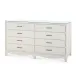 Barrett Sand White 8-Drawer with Glass Top Extra Large